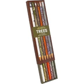 The Unemployed Philosophers Guild Trees Pencil Set - Box Wooden Paint-Dipped Unsharpened #2 Lead Pencils, Set of 6 Unique Designs