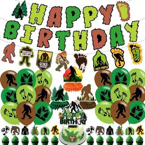 Bigfoot Party Supplies ,Bigfoot Birthday Party Decorations,Bigfoot Party Supplies for Kids Man Sports Fan Birthday Party