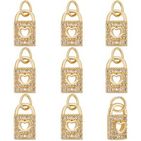 Beebeecraft 1 Box 6Pcs Lip Charms 18K Gold Plated Cubic Zirconia Kiss Charms for Birthday Wedding Festival Party Engagement Valentine's Day DIY Bracelet Necklace