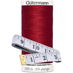 Gutermann Sew-All Thread (250m/274yd) Bundle with Bella's Crafts Soft Tape Measure (509 - Beige)