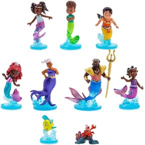 Disney Store Official Junior's Ariel Deluxe Figure Play Set - With Ariel, Triton, Ursula & Friends - Mermaid Toys Characters Figurines