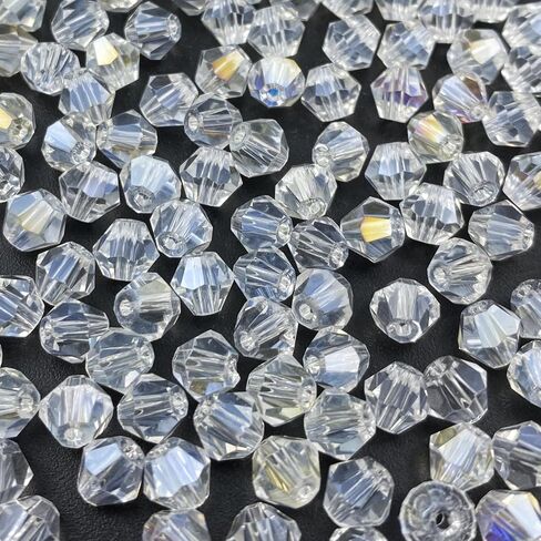 600pcs Bicone Crystal Beads 3mm Crystal Glass Beads bice biconed bicone beads for netclace bracelet arrings diy jewelry make making supplies (شفاف ab) in Saudi Arabia