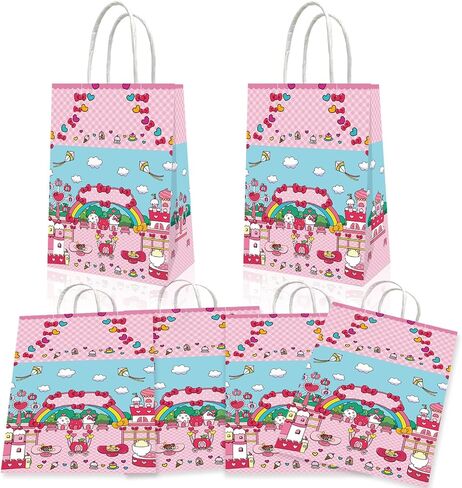 Leifyson 20pcs Pink Paper Gift Bags with Bows | Birthday Party, Wedding, Baby Shower & Holiday Favor Decorations | Eco-Friendly Stationery Supplies in Saudi Arabia