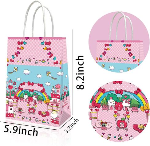 Leifyson 20pcs Pink Paper Gift Bags with Bows | Birthday Party, Wedding, Baby Shower & Holiday Favor Decorations | Eco-Friendly Stationery Supplies in Saudi Arabia