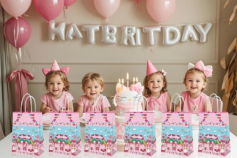 Leifyson 20pcs Pink Paper Gift Bags with Bows | Birthday Party, Wedding, Baby Shower & Holiday Favor Decorations | Eco-Friendly Stationery Supplies in Saudi Arabia
