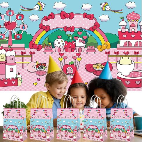 Leifyson 20pcs Pink Paper Gift Bags with Bows | Birthday Party, Wedding, Baby Shower & Holiday Favor Decorations | Eco-Friendly Stationery Supplies in Saudi Arabia