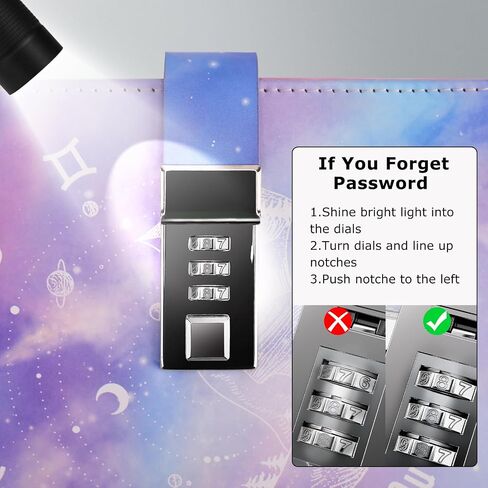 Journal with Lock for Girls and Women, Waterproof PU Leather Diary with Lock, A5 Refillable Notebook with Combination Lock 192 Pages, Secret Password Journal for Teen, Starry Blue Notebook in Saudi Arabia