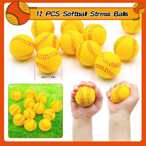 122Pcs Softball Party Favors Softball Goodie Bags Stuffers with Stress Ball Keychain Sticker Badges Silicone Bracelet for Softball Birthday Party Decorations in Kuwait