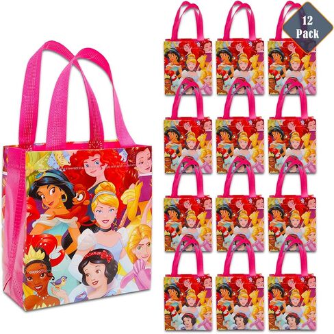 Disney Princess Party Favor Bag Set – 12 Pack of 8" Princess Party Goodie Bags for Kids Bulk Reusable Mini Totes | Disney Birthday Party Supplies in Saudi Arabia