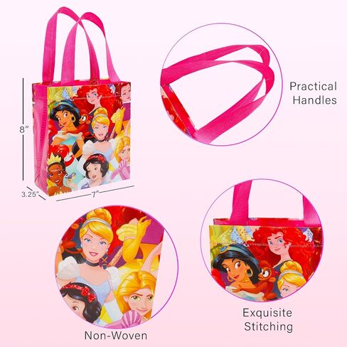 Disney Princess Party Favor Bag Set – 12 Pack of 8" Princess Party Goodie Bags for Kids Bulk Reusable Mini Totes | Disney Birthday Party Supplies in Saudi Arabia