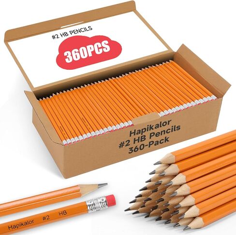 Bulk Valentines Pencils, 360-Pack Sharpened #2 Yellow Pencils with Erasers for Valentine Day, Bulk Pack Graphite Pencils for School Classroom Teacher Supplies, Writing, Drawing and Sketching in Saudi Arabia