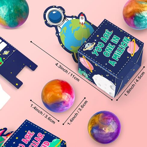 28 Pack Valentines Day Gifts for Kids, Galaxy Slime with Greeting Cards Stress Relief Fidget Set for Kids, Valentine's Day Classroom Exchange Prizes Party Favor, School Party Gifts in Saudi Arabia