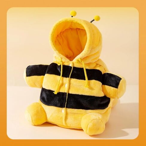Cat Puppy Costume Winter Warm Outing Backpack Cute Bear Bee Design Anti-Escape Bag for Kitten Cat Small Dog (Bear,Large) in Saudi Arabia