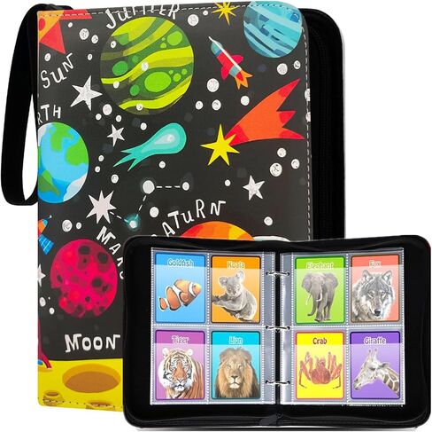 Card Holder for Yoto Card 160 Cards, Card Case for Exact Fit 2.3 * 3.4 inch Yoto Player Cards and Mini Audiobook Cards Organizer Card Binder, Card Holder for Yoto Cards Storage Travel (Planet) in Saudi Arabia