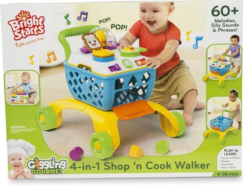 يبدأ مشرق يضحكون من الذواقة 4-في 1 متجر ‘N Cook Walker التسوق لعبة الدفع ، تتراوح أعمارهم بين 6 أشهر + in Saudi Arabia