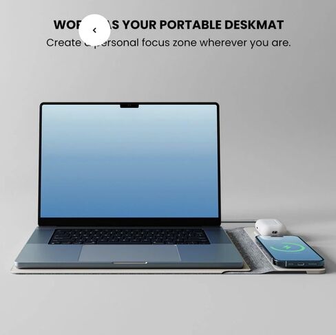 4-in-1 Laptop Sleeve/Case with Wireless Charging, PU Leather (15-16inch) in Saudi Arabia