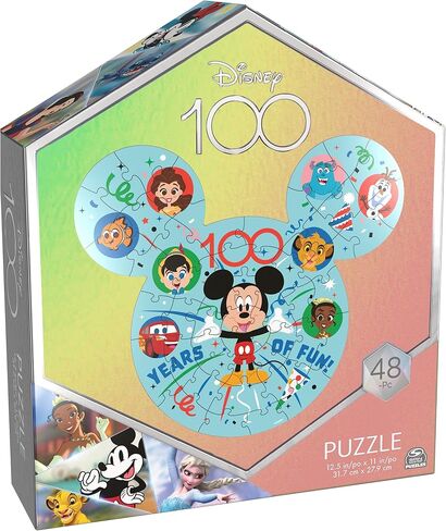 Spin Master Games, Disney Puzzle, 100th Anniversary, 48 Pieces, Celebrate 100 Years of Fun, Kids Puzzles, Easter Basket Stuffers, for Ages 4 & Up in Saudi Arabia