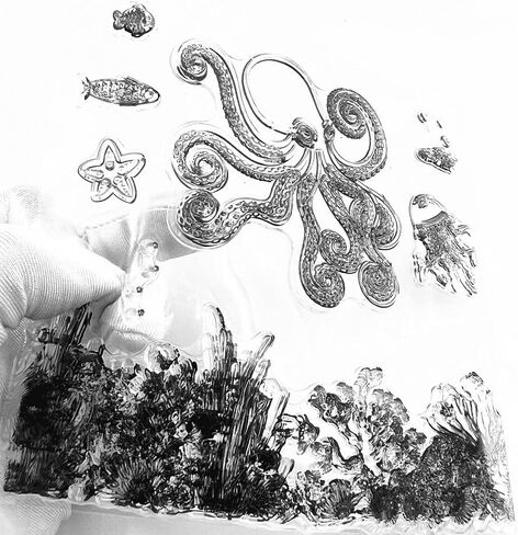 Seaweed Coral Pufferfish Fish Crab Pattern Clear Stamps Hippocampus Seahorses Transparent Seal Clear Stamps for Holiday Card Making Decoration and DIY Scrapbooking Album DIY Crafts in Saudi Arabia
