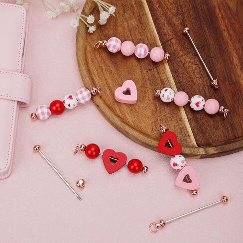 50pcs Blank Beadable Keychain Bars, Metal DIY Bead Keychain Bar Charms Eady Detachable Key Chain Making Accessories for Craft Project Pendant in Saudi Arabia