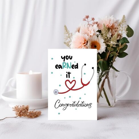 Cute Nurse Graduation Card Gifts for Her, Lovely Nurse Graduation Gift for Friend, Congratulations on Graduation For Nurse, New Nurse Card for Women, RN Card Gift For Daughter Sister in Saudi Arabia