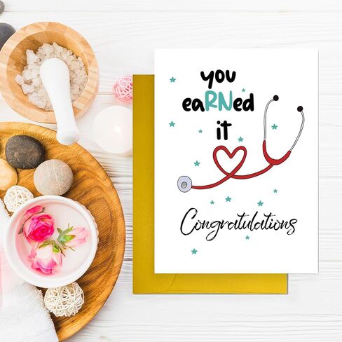 Cute Nurse Graduation Card Gifts for Her, Lovely Nurse Graduation Gift for Friend, Congratulations on Graduation For Nurse, New Nurse Card for Women, RN Card Gift For Daughter Sister in Saudi Arabia