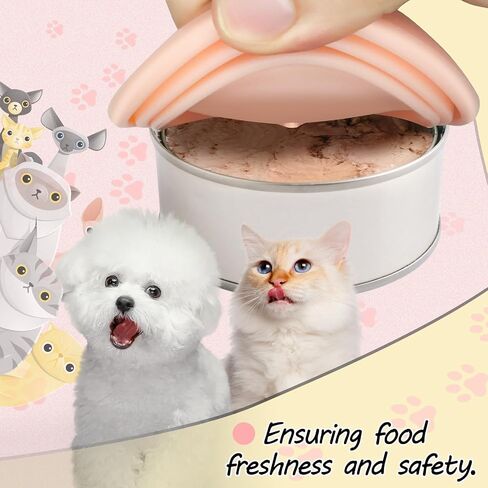Cat Food Can Covers Lids,Cat Food Spoon,2 Pcs/Set Includ Cat Food Lid and Cat Spoon,Silicone Cat Food can Lid and Cat Spoons for Wet Food,Pet Can Cover and Spoon Set for 3 oz-14 oz Cans (Pink)… in Kuwait