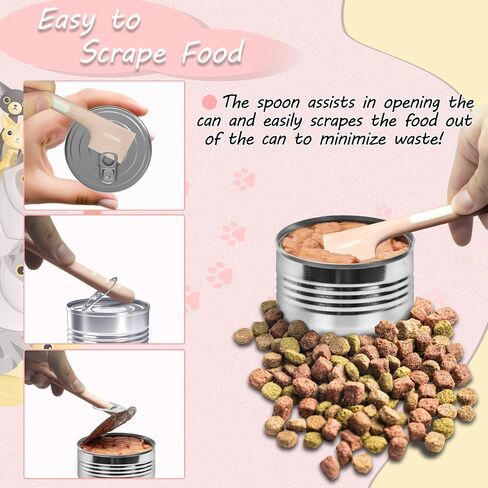 Cat Food Can Covers Lids,Cat Food Spoon,2 Pcs/Set Includ Cat Food Lid and Cat Spoon,Silicone Cat Food can Lid and Cat Spoons for Wet Food,Pet Can Cover and Spoon Set for 3 oz-14 oz Cans (Pink)… in Kuwait
