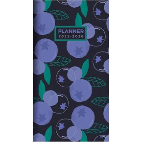 TF PUBLISHING 2025-2026 Spring Peony 2-Year Small Monthly Pocket Planner - 2-Page Large Calendar Grid and Lined Notes Section in Back - Monthly Day Planner for Purse - 3.5" x 6.5"