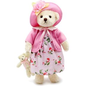 oitscute Teddy Bears Baby Cute Soft Plush Stuffed Animal Toy for Girl Women 16" (Red Flower)
