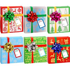 ceiba tree Glitter Christmas Gift Card Holder Boxes Money Holders for Cash Boxes 24 Packs 4.7X4 inch with Wrapping Bow Gift Tags Labels Stickers Small Gifts Wrap