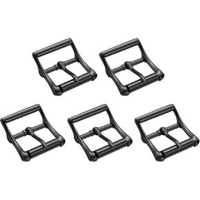 uxcell Metal Roller Buckle Single Prong Belt Buckle Square Center Bar Buckles for Leather