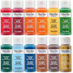 Martha Stewart, Multi-Surface Satin 12 pc Paint Set, Color Essentials