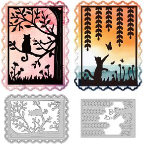 Wolf Forest Moon Dies Cuts Metal Cutting Dies Card Making Cutting Dies Stencils Template for DIY Embossing Scrapbooking Craft Paper Greeting Card Birthday Festival Decor