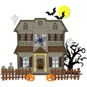 GLOBLELAND Halloween Haunted House Cutting Dies for DIY Scrapbooking Metal Withered Tree Pumpkin Die Cuts Spider Web Bat Embossing Stencils Template for Paper Card Making Decoration Album