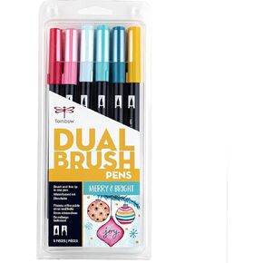 Tombow Merry & Bright 6-Pack Marker, Portrait 6 Piece