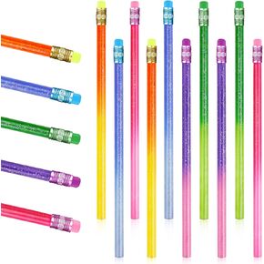 Color Changing Mood Pencil with Eraser, Wooden Glitter Graphite Pencil, Heat Activated Color Changing Pencils, Thermochromic Pencils Assorted Colors for Kids - Higher Thermal Sensitivity (15)