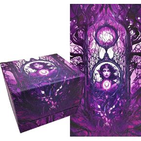 Dreampass Deck Box لبطاقات MTG ، صندوق تخزين بطاقات التداول يحمل 120+ من سطح السفينة القائد الأكمام ، PU Leather MTG Card Card Box الإغلاق المغناطيسي - مثالي للسحر: The Gathering (Purple)