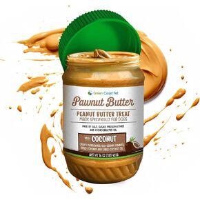 Natural Peanut Butter for Dogs Safe - Organic Healthy Dog Treats - No Sugar, Xylitol Free, Digestive Support - Puppy Dog Peanut Butter with Pumpkin 16 oz - Made in USA Premium Quality