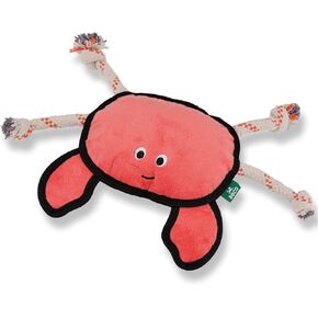 Beco Happy Octopus Dog Toy, Chew, Fetch, Squeak & Pull Toy, Dual Material, Double Stitched for Durability, Made with 70% Recycled Materials for All Dogs