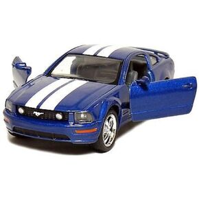 KiNSMART 2006 Ford Mustang GT Edition Blue w/Racing Strips Decal 1:38 Scale 5" Die Cast Metal Model Toy Car