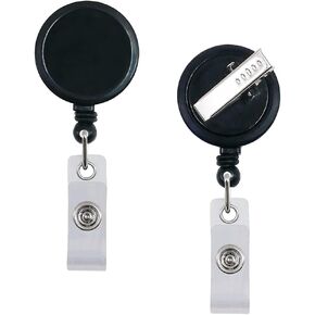 10 Pack Retractable ID Badge Holder Badge Reels with Swivel Alligator Clip Bulk Pack Badge Holders by Premium Badges