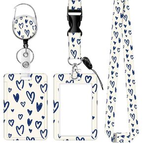 ID Badge Holder with Lanyard and Retractable Clip, Breakaway Lanyard for Name Badge Holder for Teacher Nurse Doctor Student Office Gifts(Purple)
