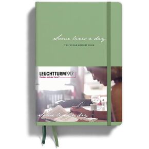 LEUCHTTURM1917 - Some Lines A Day - 5 Year Memory Notebook - Hardcover Journal 366 Pages for 5 Years of Entries (Sage)