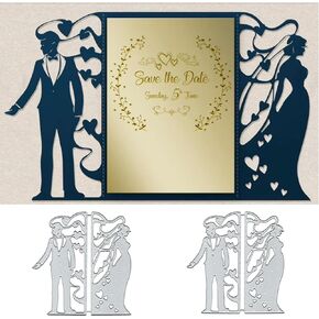 Lace Heart Wedding Metal Die Cuts لصنع البطاقات ، وعروس العريس بطاقة الزفاف يموت قطع الإستنسل DIY SCRABBOOKING الألبوم الزخرفية