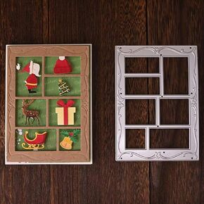Rectangle Photo Frame Metal Die Cuts, Rectangular Lattice Frame Cutting Dies Cut Stencils for DIY Photo Decorative Embossing Paper Dies for Scrapbooking Card Making