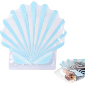 15pcs Seashell Shaped Bags for Bachelorette Party Hangover Kit, Resealable Stand Up Pouch Bags