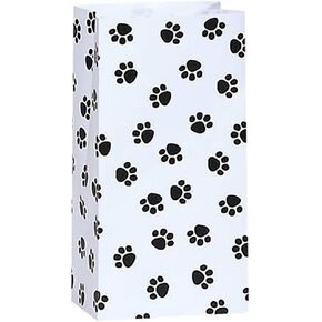 مصنوعة في الولايات المتحدة الأمريكية 50 عبوة "PAW Print" Kraft Pet Paps Paps ، 5 "× 3" × 9.5 "، القاع المسطح