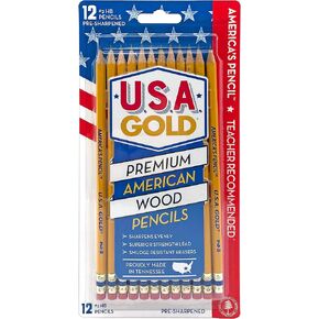 Write Dudes USA Gold Premium Cedar No. 2 Pre-Sharpened Pencils 12-Count (DDR56)