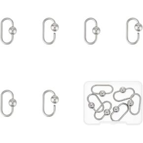 UNICRAFTALE 6Pcs Oval Clasp Necklace Connector Lock Charm Stainless Steel Screw Carabiner Key Clasp Lock Metal Lock Clasps Necklace Link Hook for Necklaces Bracelet Jewelry Making