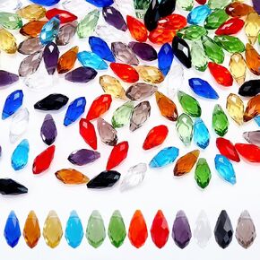 ADHANDMaker 48 PCS دمعة كريستال حبات ، 4 نمط صافي الشبكة الدمعة AB أعلى حفر حفر دمع الزجاج حبات الثريا قلادة DANGLE ل DIY المجوهر in Kuwait